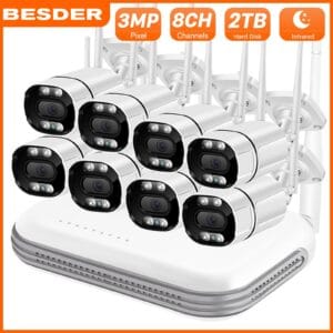 BESDER 8CH 3MP HD WiFi Camera H265