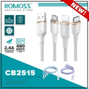 Romoss CB2515 1.2M 3 in 1 USB Charging / Data Cable