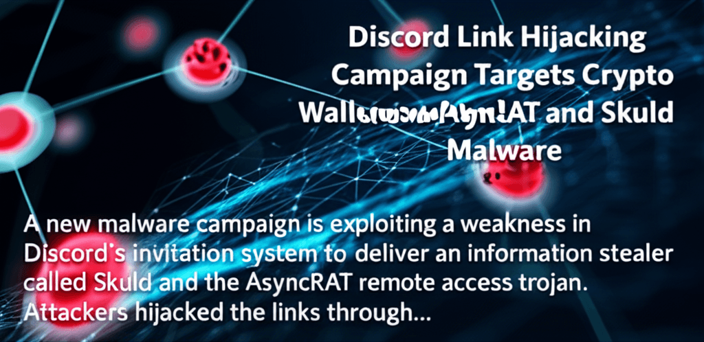 Discord Invite Link Hijacking Campaign Targets Crypto Wallets with AsyncRAT and Skuld Stealer Malware