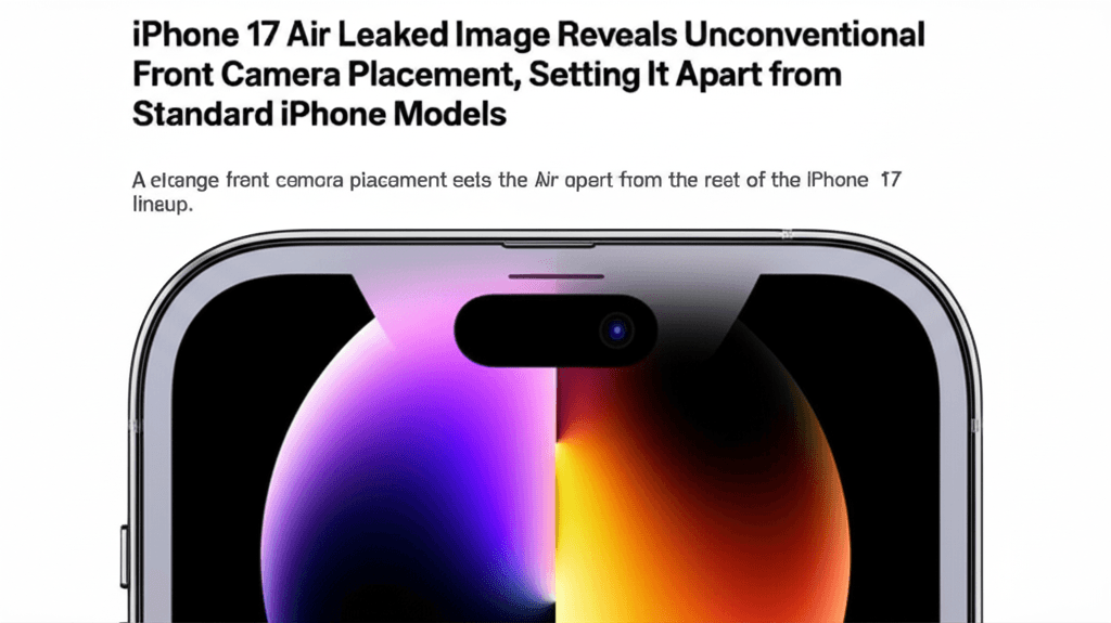 iPhone 17 Air Leaked Image Reveals Unconventional Front Camera Placement, Setting It Apart from Standard iPhone Models