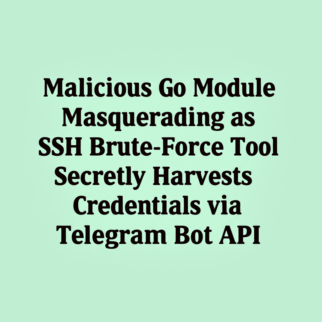 Malicious Go Module Masquerading as SSH Brute-Force Tool Secretly Harvests Credentials via Telegram Bot API
