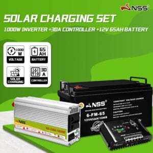 Nss 3 in 1 solar panel 220v complete set with solar battery, pure sine wave inverter, solar charge controller
