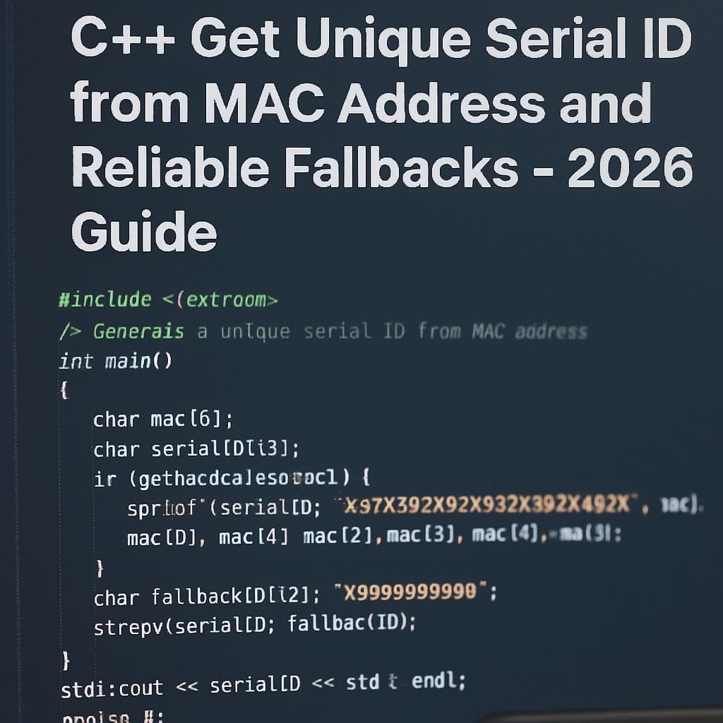 C++ Get Unique Serial ID from MAC Address and Reliable Fallbacks – 2026 Guide
