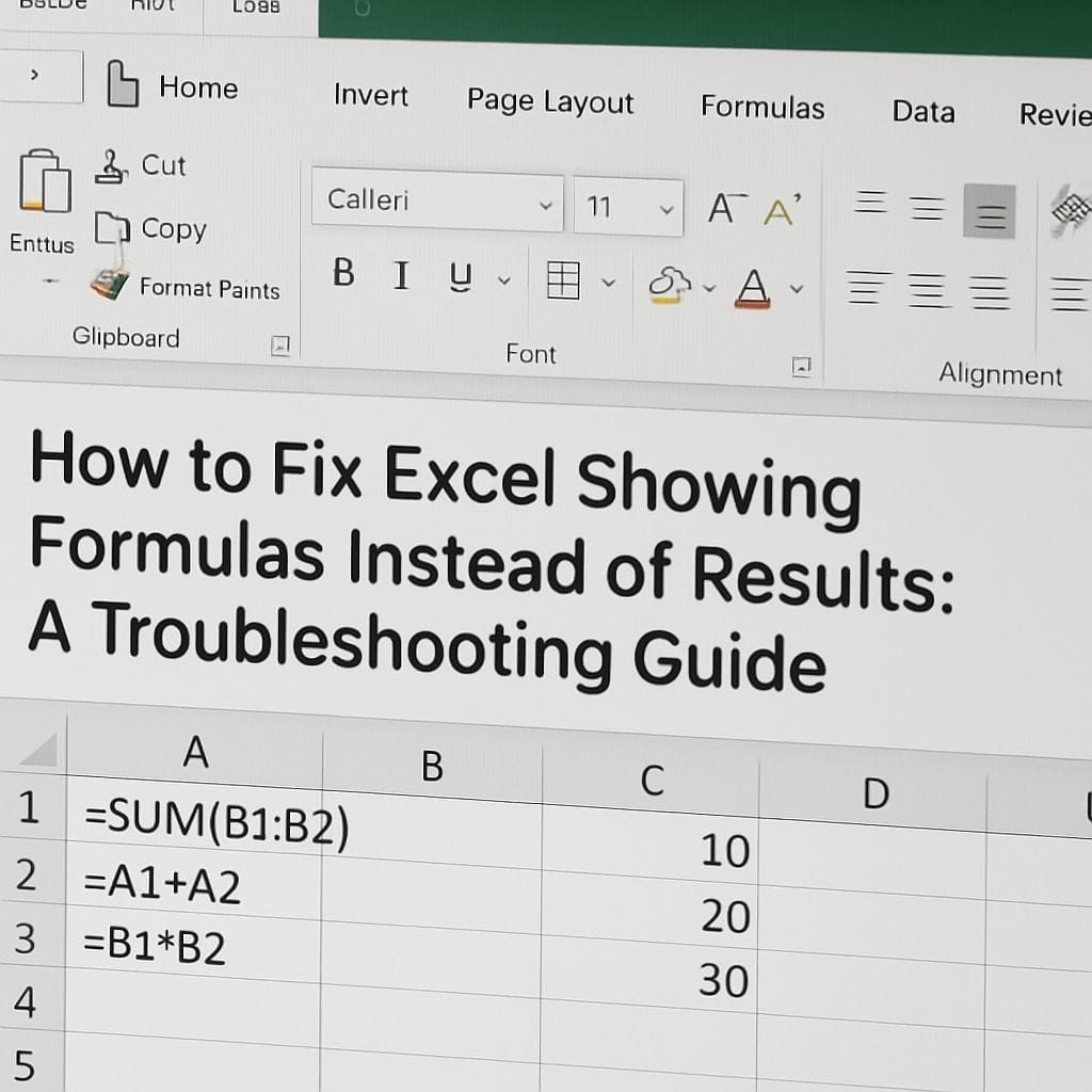 How to Fix Excel Showing Formulas Instead of Results: A Troubleshooting Guide