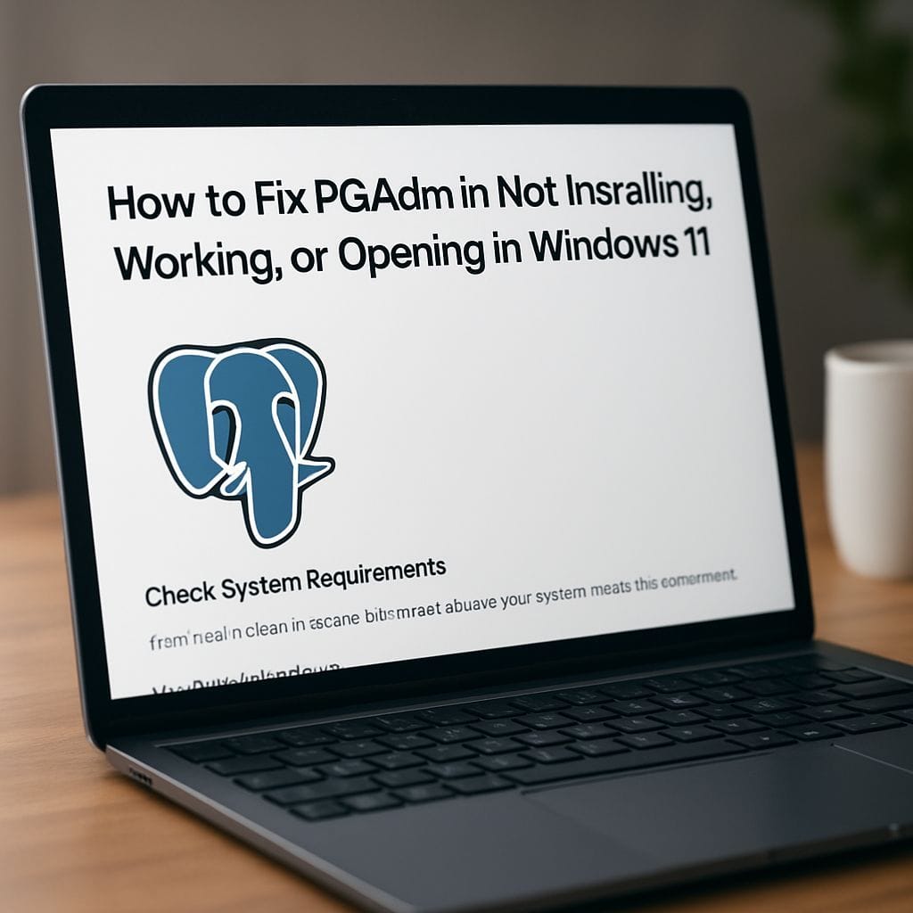 How to Fix PGAdmin Not Installing, Working, or Opening in Windows 11