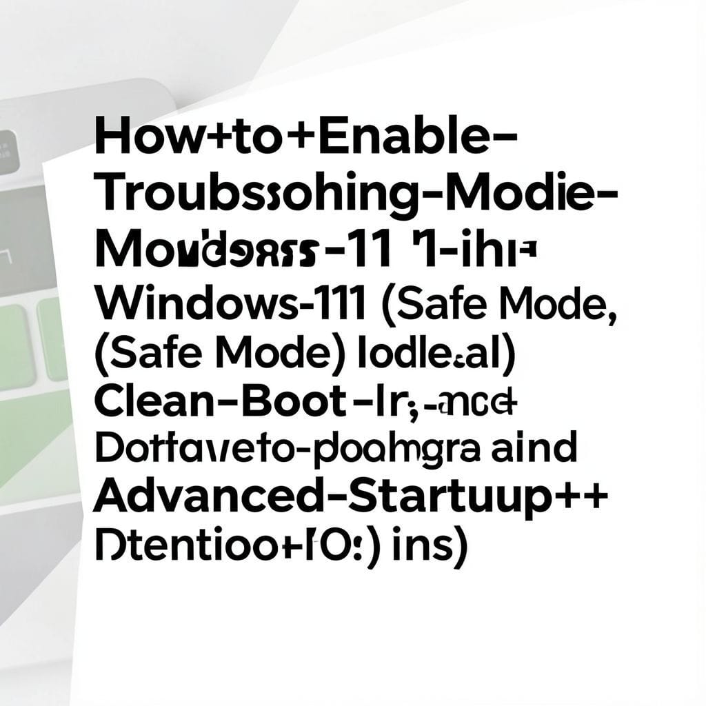 How to Enable Troubleshooting Mode in Windows 11 (Safe Mode, Clean Boot, and Advanced Startup Options)