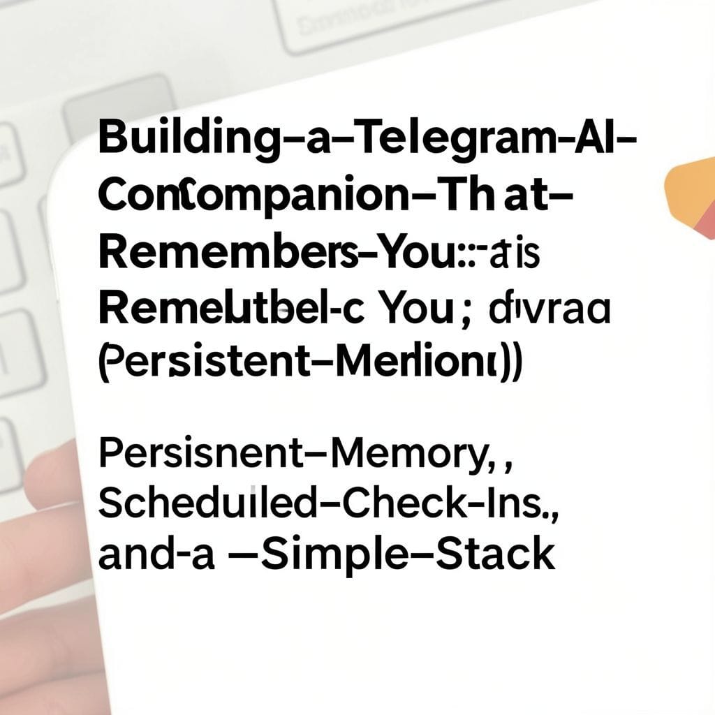 Building a Telegram AI Companion That Remembers You: Persistent Memory, Scheduled Check-Ins, and a Simple Stack