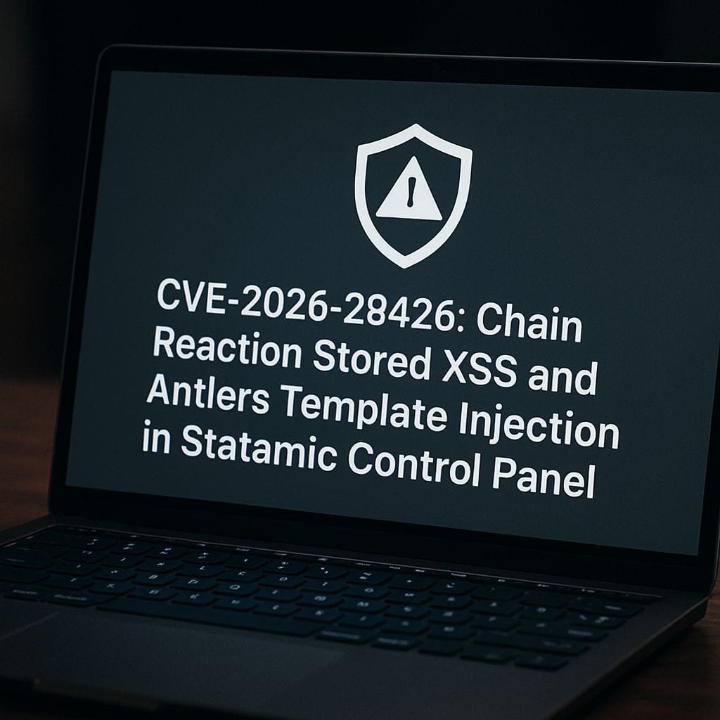 CVE-2026-28426: Chain Reaction Stored XSS and Antlers Template Injection in Statamic Control Panel