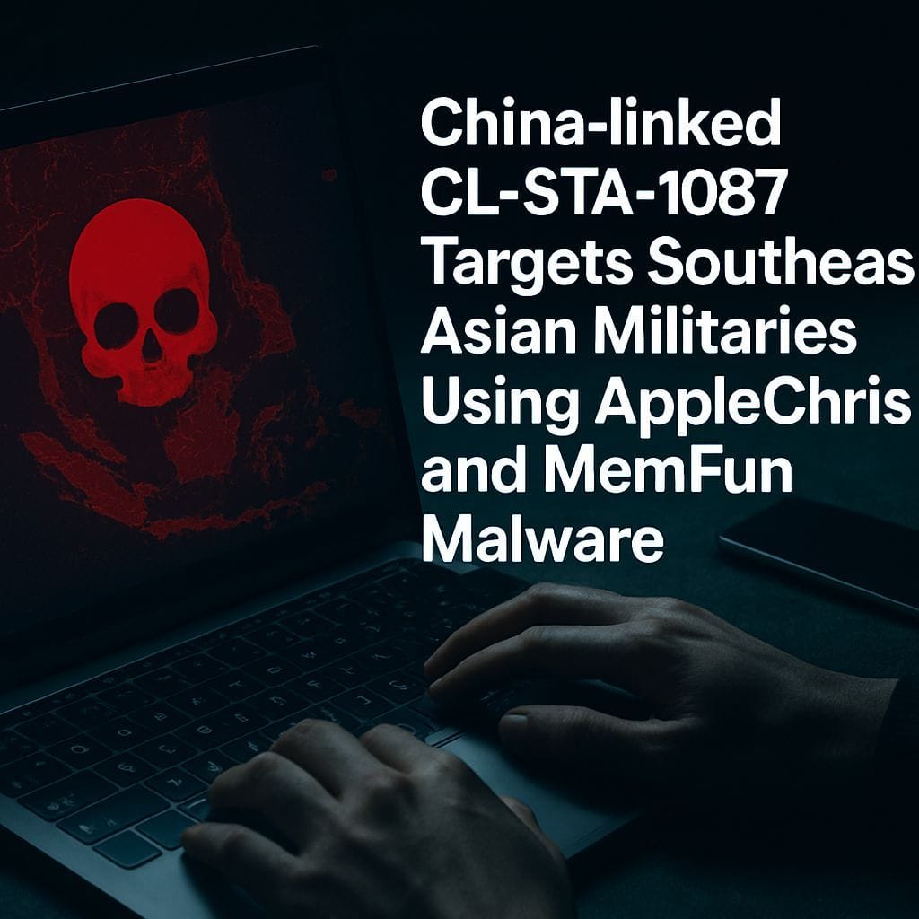 China-linked CL-STA-1087 Targets Southeast Asian Militaries Using AppleChris and MemFun Malware