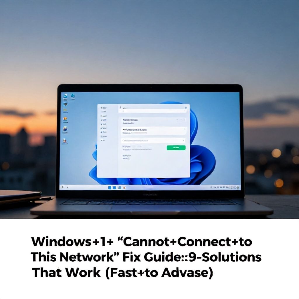 Windows 11 “Cannot Connect to This Network” Fix Guide: 9 Solutions That Work (Fast to Advanced)