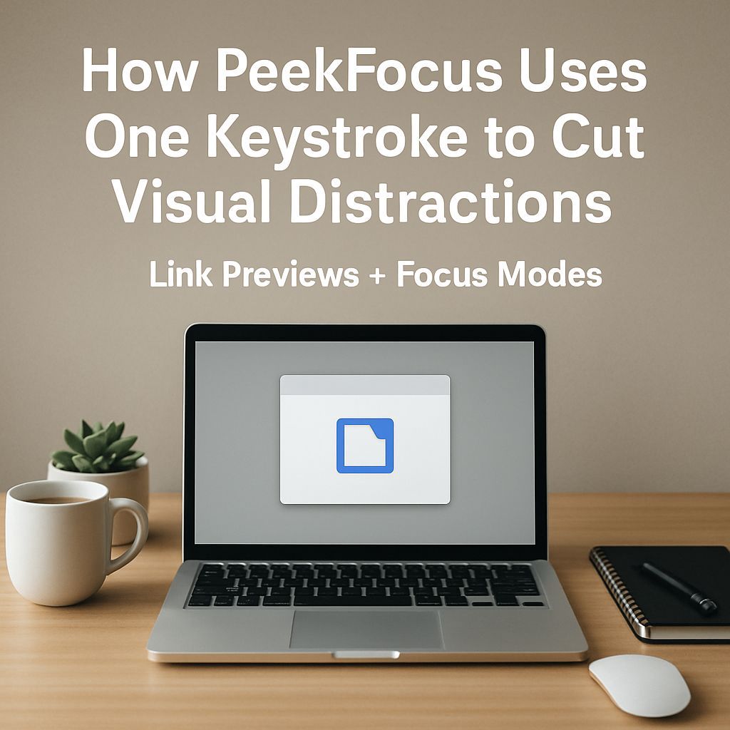 How PeekFocus Uses One Keystroke to Cut Visual Distractions (Link Previews + Focus Modes)
