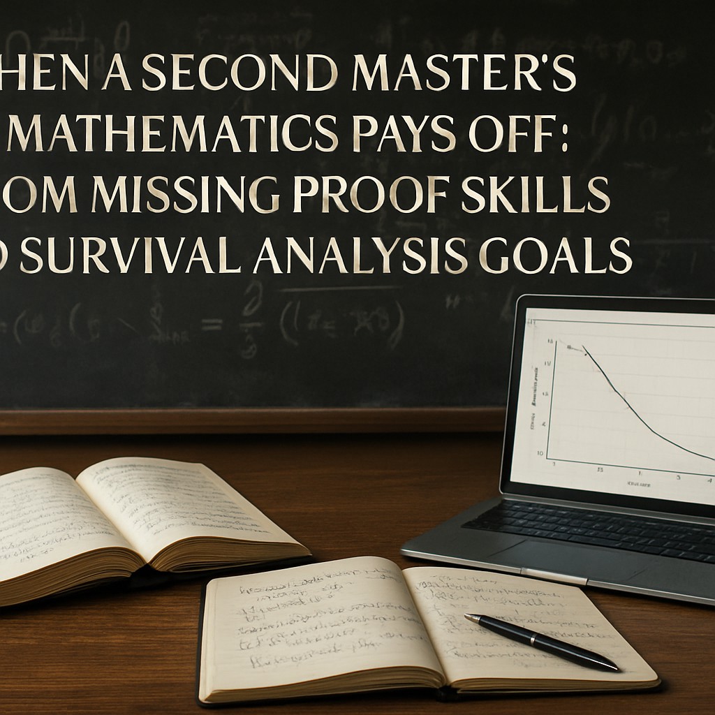 When a Second Master’s in Mathematics Pays Off: From Missing Proof Skills to Survival Analysis Goals