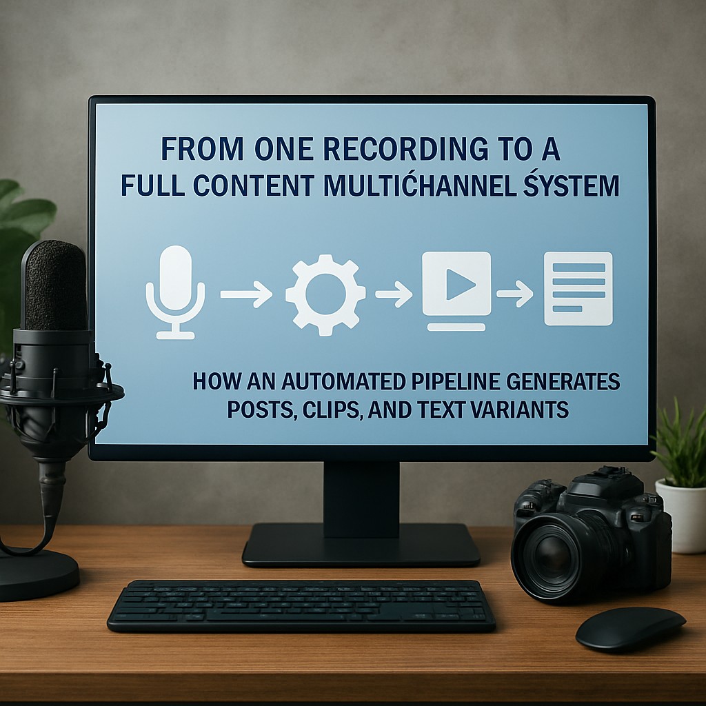 From One Recording to a Full Content Multichannel System: How an Automated Pipeline Generates Posts, Clips, and Text Variants