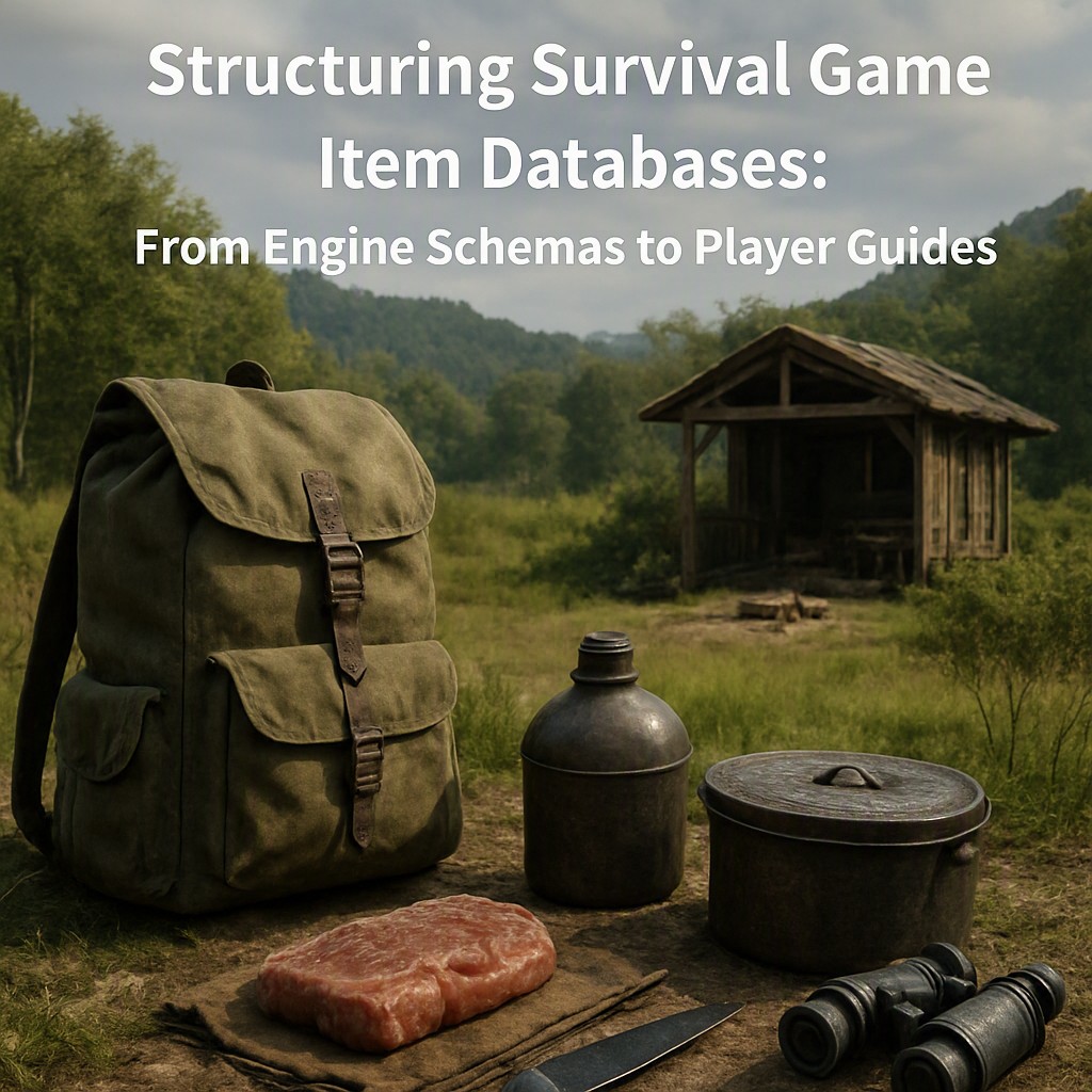 Structuring Survival Game Item Databases: From Engine Schemas to Player Guides