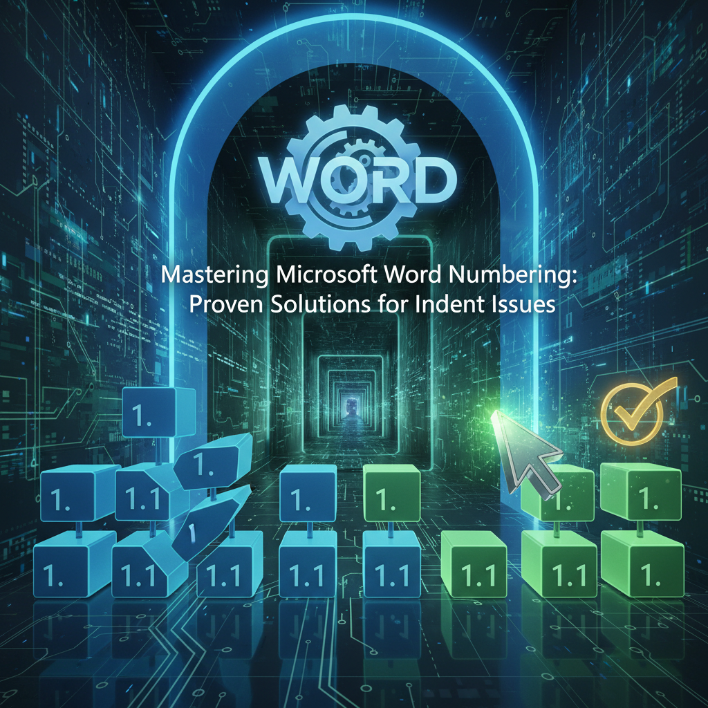 Microsoft Word numbering and indent solutions