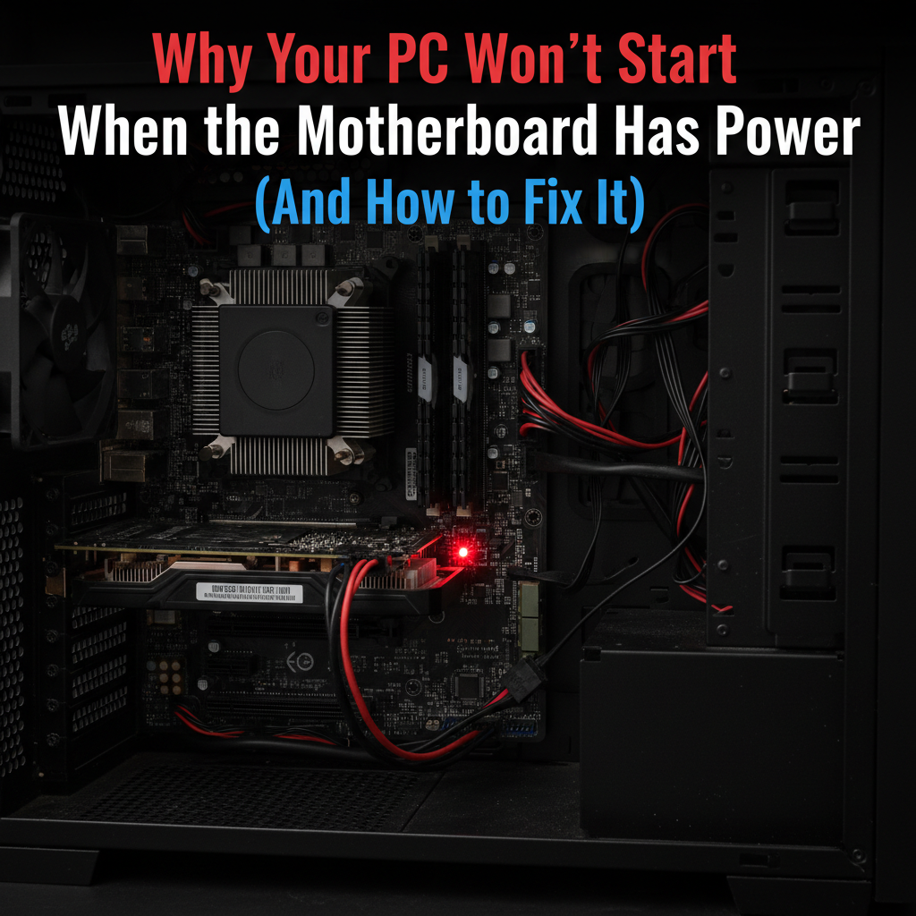 Why Your PC Won’t Start When the Motherboard Has Power (And How to Fix It)