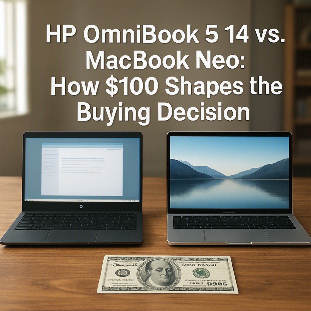 HP OmniBook 5 14 vs. MacBook Neo: How $100 Shapes the Buying Decision